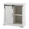 Walker Edison 32" Brushed White Sliding Grooved Door Accent Console